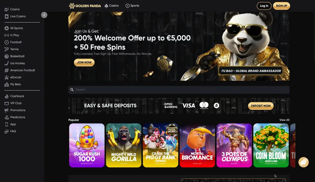 Golden Panda casino website