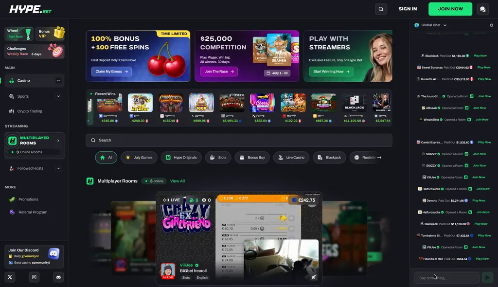 HypeBet casino website