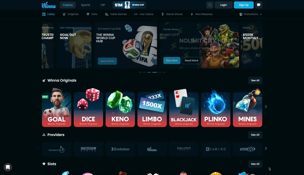 Winna casino website